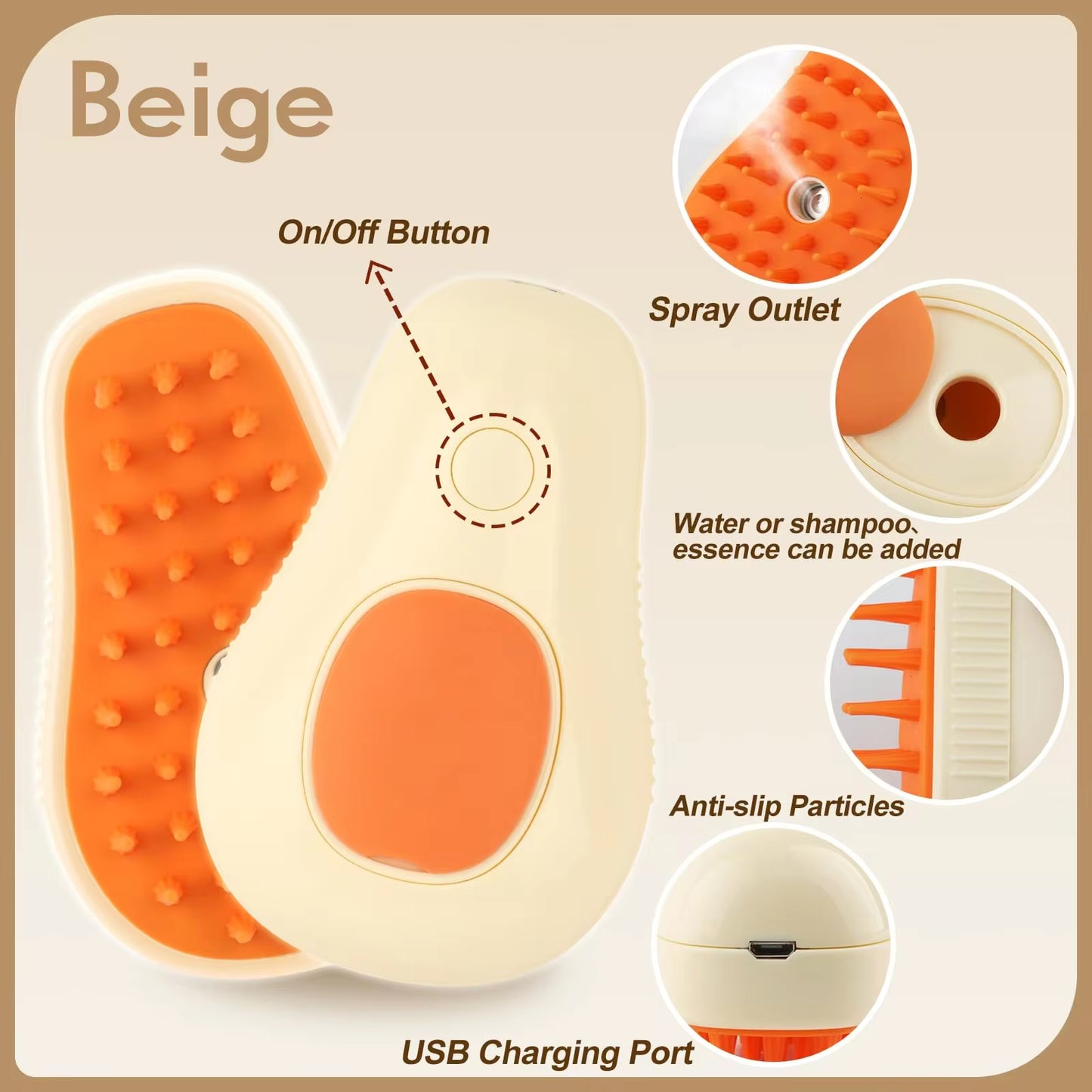 3 in 1 Electric Steam Grooming Brush/Comb