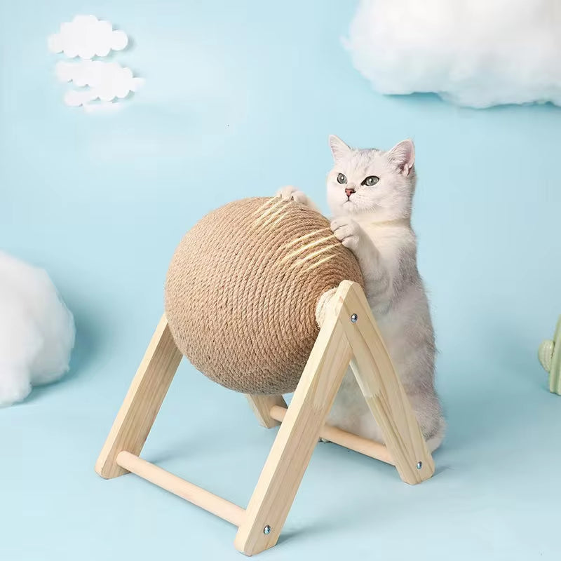 Interactive Cat Scratching Ball Toy - Durable Sisal Rope for Paws & Furniture Protection