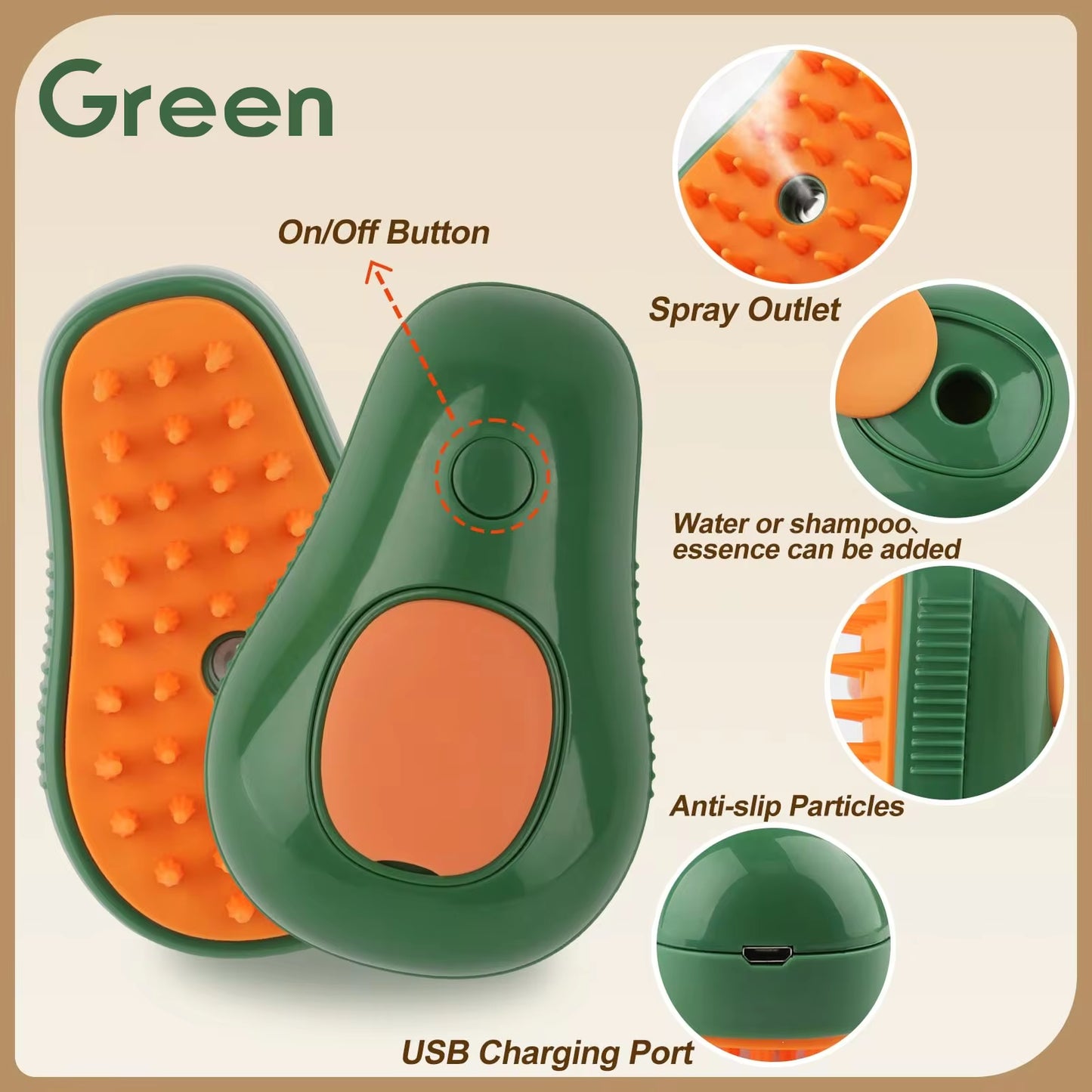3 in 1 Electric Steam Grooming Brush/Comb