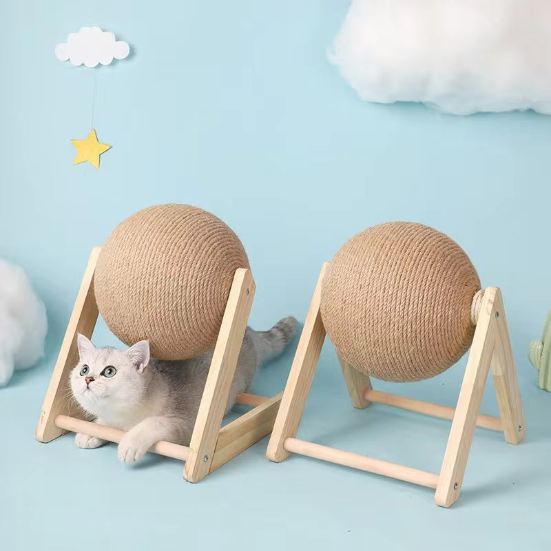 Interactive Cat Scratching Ball Toy - Durable Sisal Rope for Paws & Furniture Protection