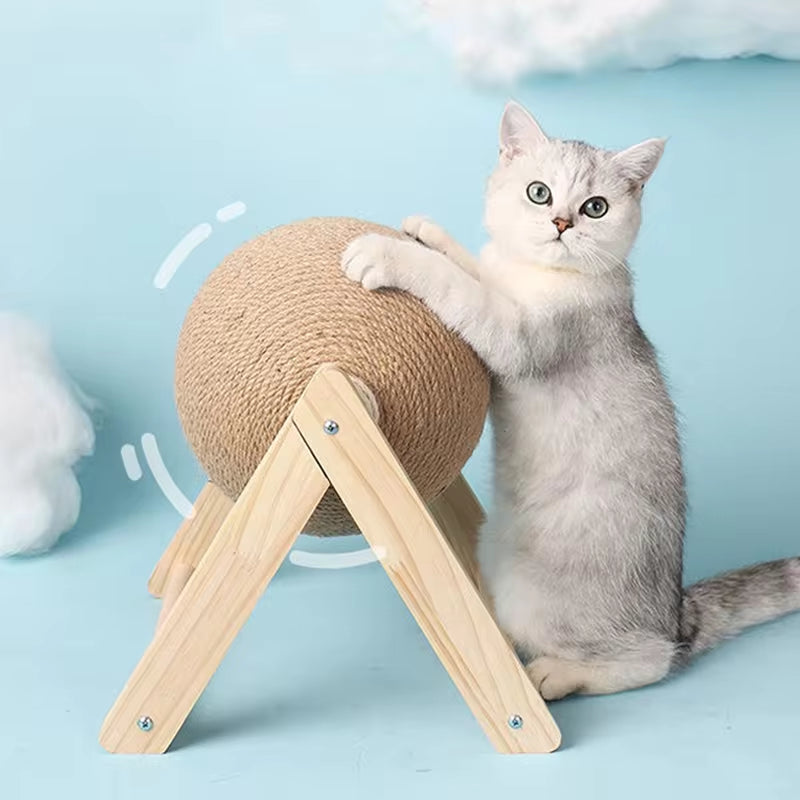 Interactive Cat Scratching Ball Toy - Durable Sisal Rope for Paws & Furniture Protection